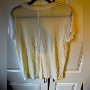 DKNY XXL yellow and white layered t-shirt NWOT